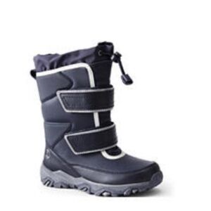 Lands’ End Kids Snow Flurry Insulated Winter Boots Navy size 4 BigKid